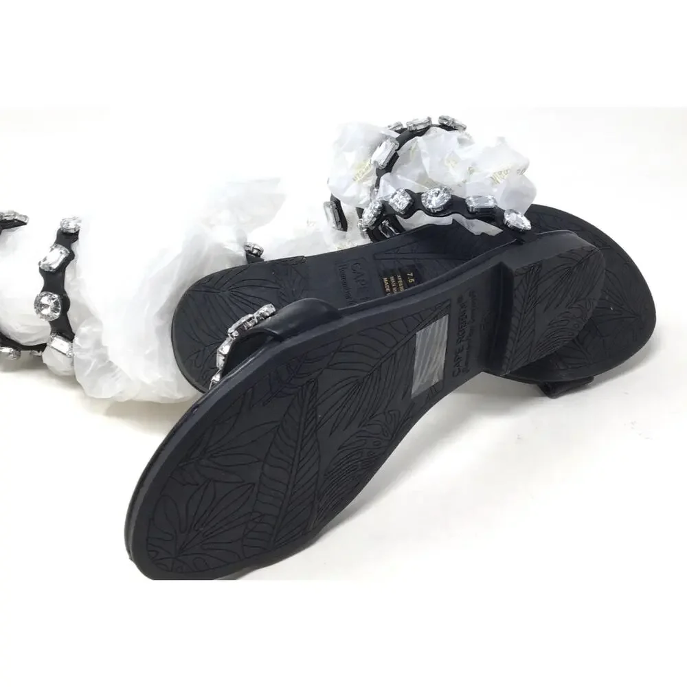 Cape Robbin Esmeralda Women's Size 7.5 Black Wrap Up Gemstone Round Sandals - Picture 6 of 6